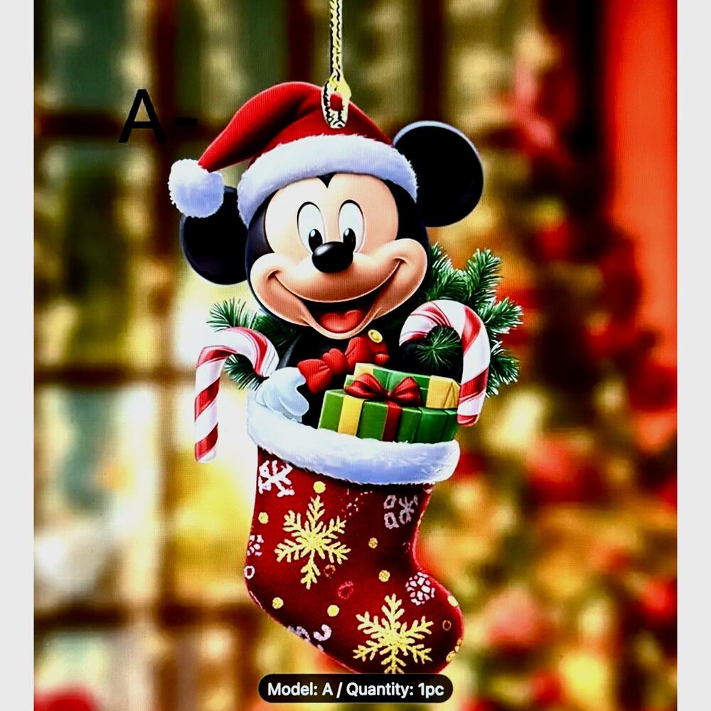Mickey Mouse in a Stocking Christmas Tree Ornament
